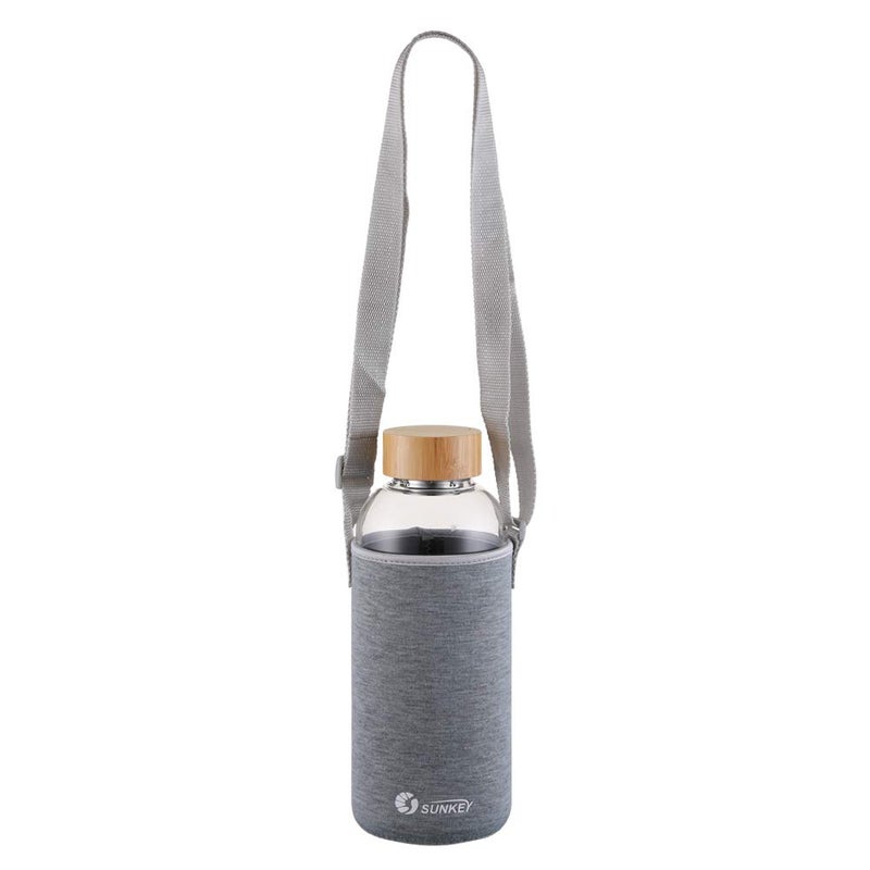 sunkey Sports Borosilicate Glass Water Bottle Wide Mouth 48 Oz Large Water Bottle with Bamboo Lid Neoprene Sleeve Bpa Free - Image 2